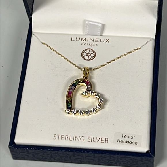 Sterling silver heart-shaped necklace - Picture 3 of 3